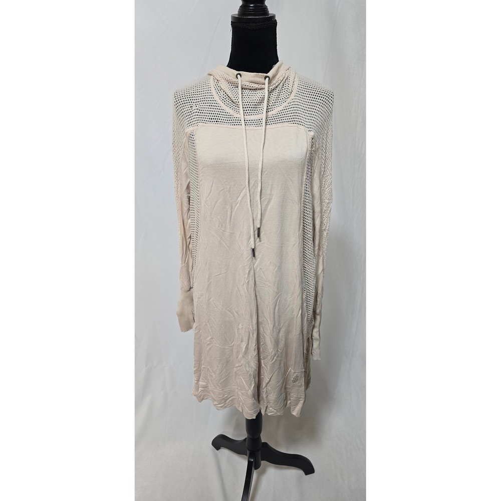 Free People Movement women S/P mesh hoodie sides and long sleeve tunic top